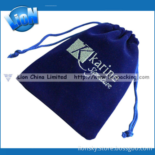 White Embroider Velvet Coin Pouch for Packing (E-020)